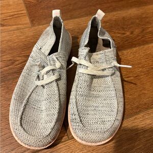 Gray Hey Dudes with Pink bottoms